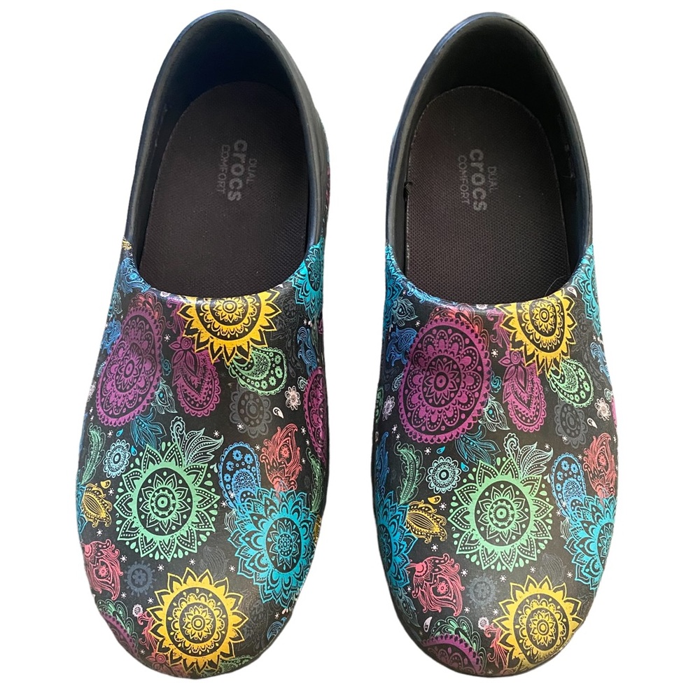 Crocs Colorful Sunburst Neria Pro II Work Shoes 7
